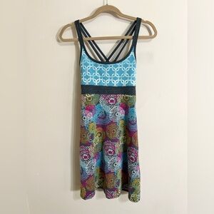 SOYBU Women's Activewear Crisscross Racerback Dress Maximalism‎ Floral Size XS